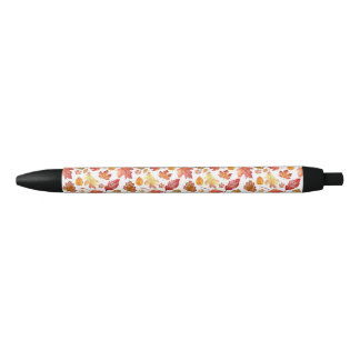 Stylo Noir Aquarelle Automne Feuilles Automne Motif sans join