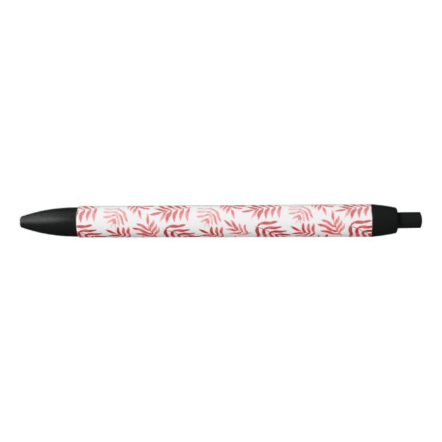 Stylo Noir Aquarelle branches motif - orange (Devant)