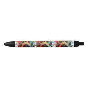 Stylo Noir Aquarelle Empreinte de patte Boho