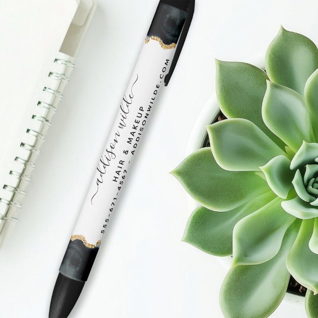 Stylo Noir Aquarelle Noir Et Or (Créateur téléchargé)