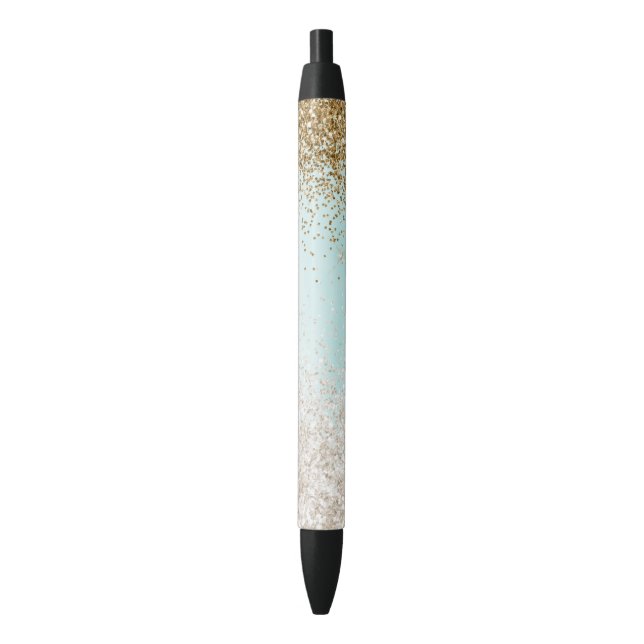 Stylo Noir Aquarelle Ombre Gold Glitzy Parties scintillant (devant Vertical)