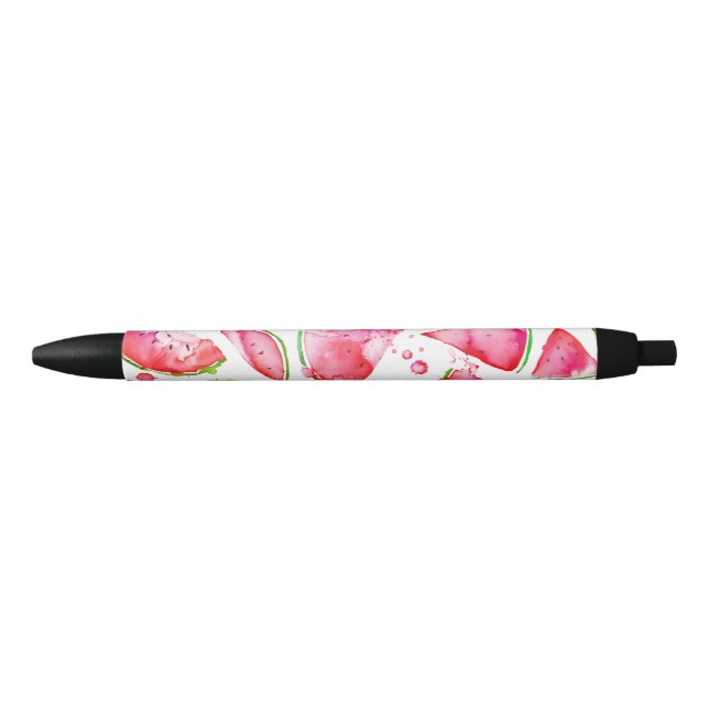 Stylo Noir Aquarelle pastèque 1 (Devant)