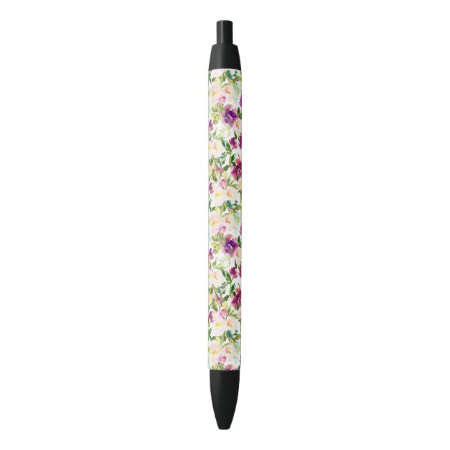 Stylo Noir Aquarelle violette rose Fille (devant Vertical)