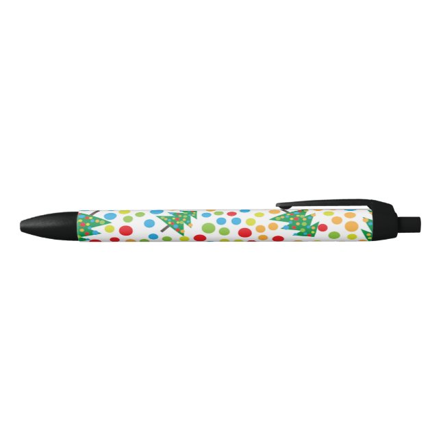 Stylo Noir Arbres de Noël motif (Haut)