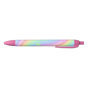 Stylo Noir Arc en ciel et étoiles