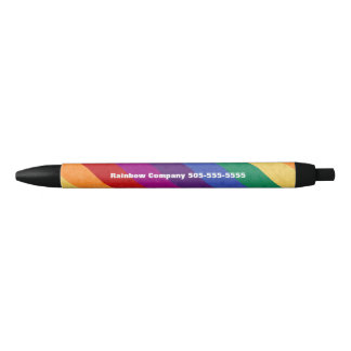 Stylo Noir Arc-en-ciel et Motif Abstrait