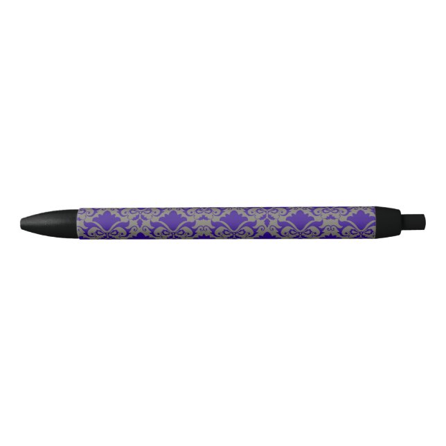 Stylo Noir Argent bleu Damask Bows (Devant)