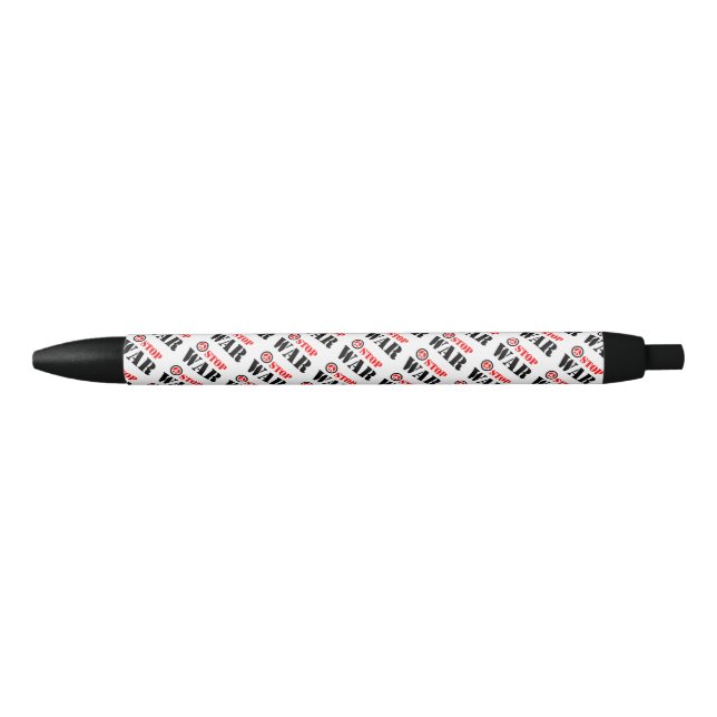 Stylo Noir Arrêter le slogan de guerre (Devant)