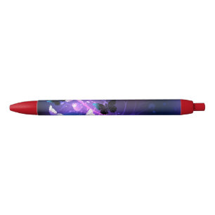 Stylo Noir Arrière - plan avec papillons de nuit