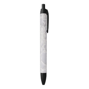 Stylo Noir Arrière - plan blanc de motif de dentelle de fleur