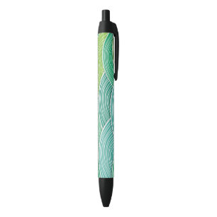 Stylo Noir Arrière - plan des vagues vertes abstraites