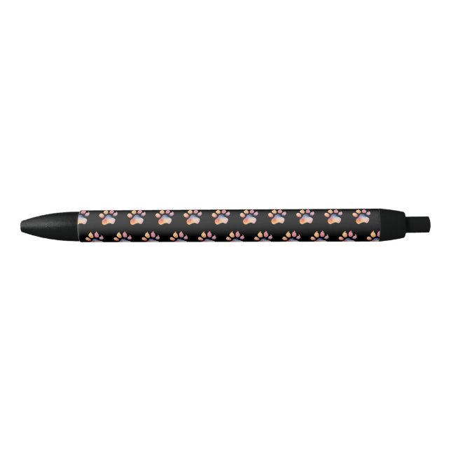 Stylo Noir Arrière - plan Empreinte de patte aquarelle (Devant)