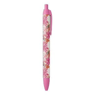 Stylo Noir Arrière - plan floral 3