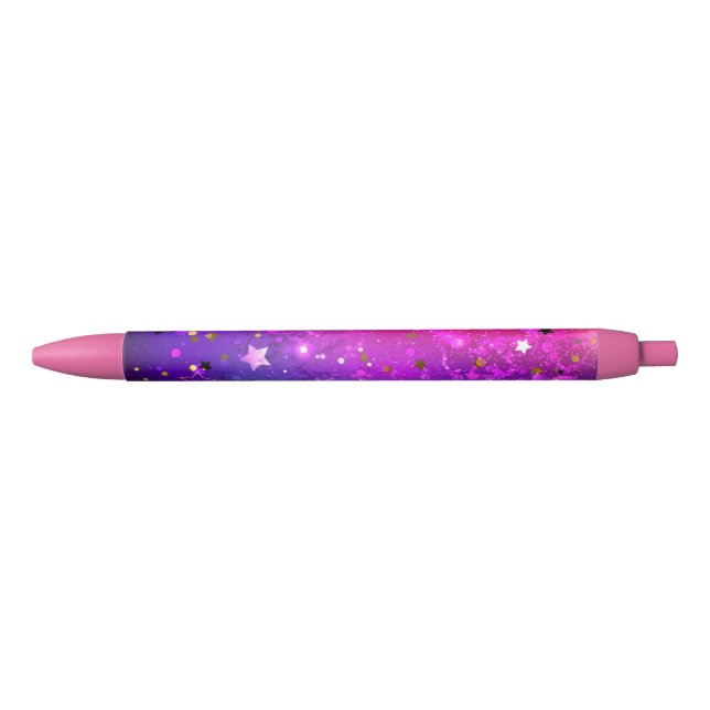 Stylo Noir Arrière - plan rose brillant (Devant)