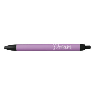 Stylo Noir arrière - plan violet "Dream" Phrase Lavender