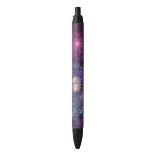 Stylo Noir Art abstrait fractal moderne scintillant coloré