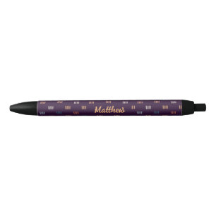 Stylo Noir Art Abstrait moderne violet Motif sans couture