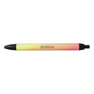 Stylo Noir Art africain, jaune et rose