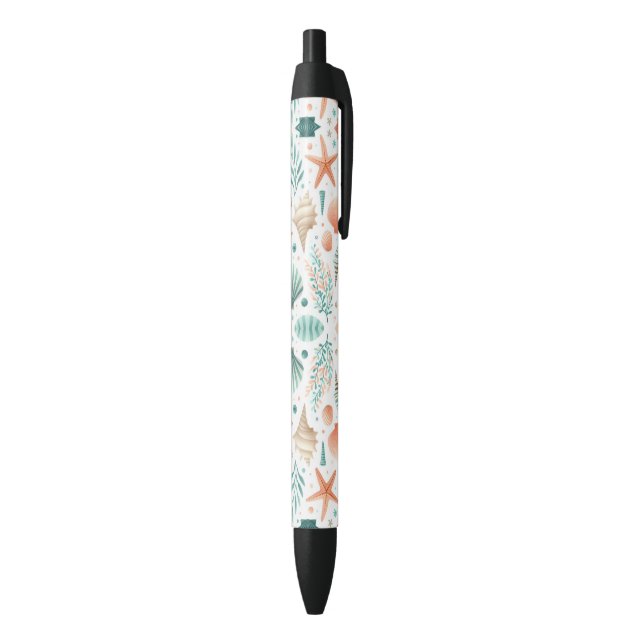 Stylo Noir Art de coquillages côtiers (Bas (Vertical))