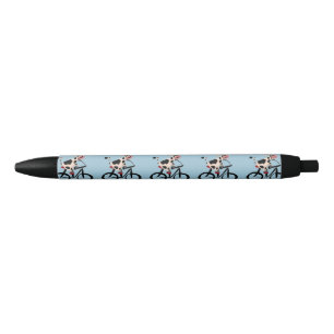 Stylo Noir Art drôle de bicyclette d'équitation de vache