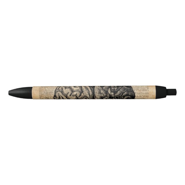 Stylo Noir Art vintage de dictionnaire d'illustration (Devant)