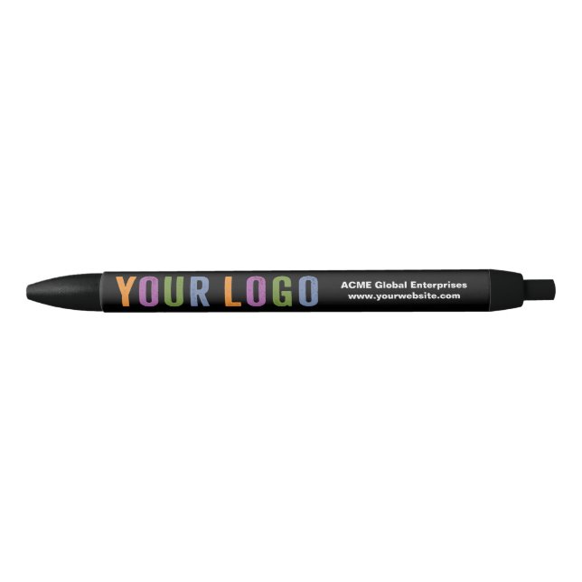 Stylo Noir Articles promotionnels, Ajouter Votre Logo, Blac p (Devant)