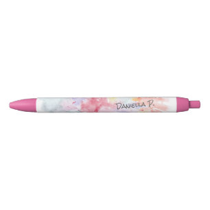 Stylo Noir Attaque d'art aquarelle coloré de votre signature