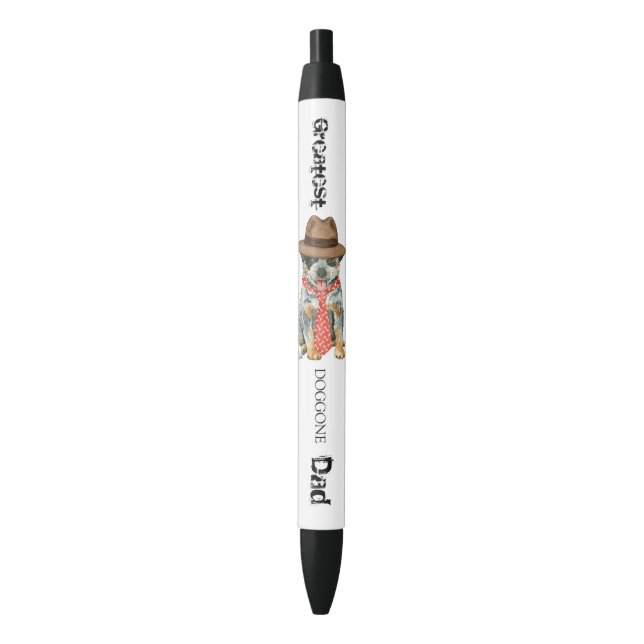 Stylo Noir Australian Cattle Chien Papa (devant Vertical)