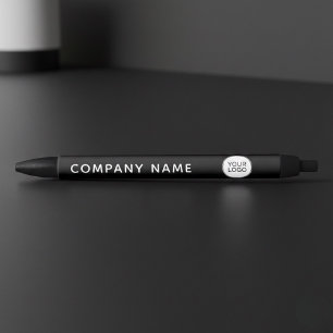 Stylo noir avec logo personnalisé de l'entreprise