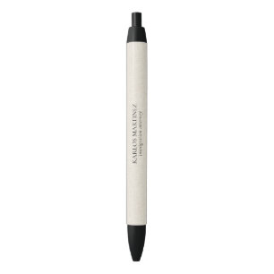 Stylo Noir Avocat de l'immigration sur lin beige avec texte n