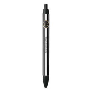 Stylo Noir Avocat moderne de rayures d'échelle d'or de