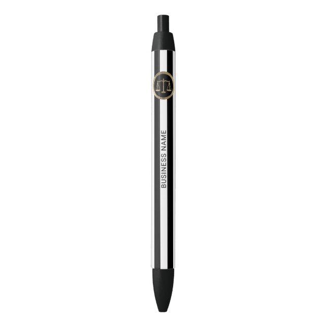 Stylo Noir Avocat moderne de rayures d'échelle d'or de (devant Vertical)