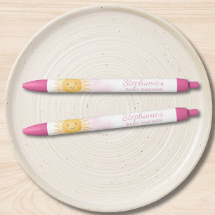 Stylo Noir Baby Shower Fille Bohème 