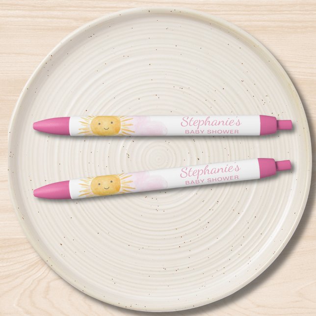 Stylo Noir Baby Shower Fille Bohème  (Créateur téléchargé)