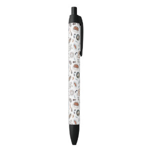 Stylo Noir Bactéries et motif de virus