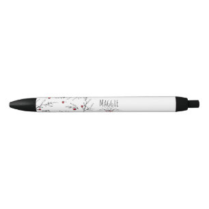 Stylo Noir Baies de houx, vacances modernes