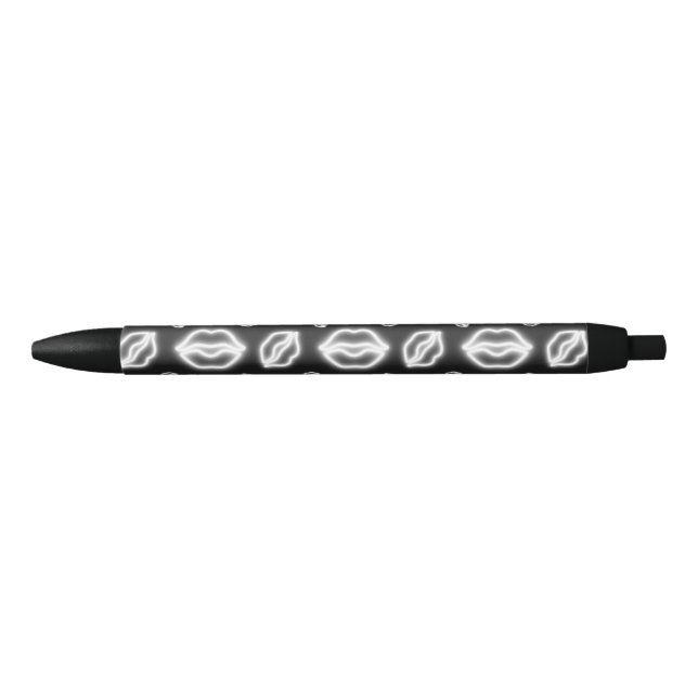 Stylo Noir Baiser de Neon Blanc (Devant)
