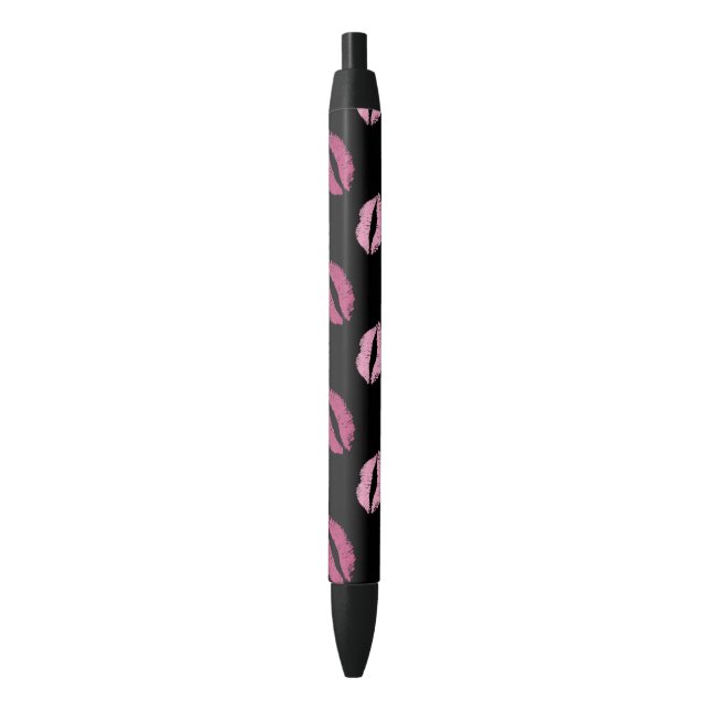Stylo Noir Baisers Roses (devant Vertical)