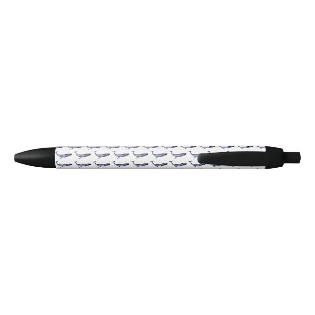 Stylo Noir Baleine bleu aquarelle (Dos)