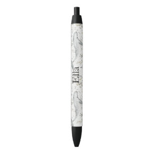 Stylo Noir Baleines gris océanique