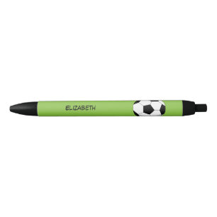 Stylo Noir Balle de soccer en dessin Ajouter Votre Nom
