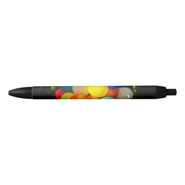 Stylo Noir Ballons de jouets colorés (Devant)