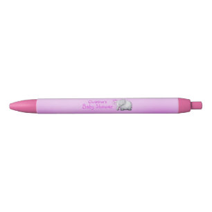Stylo Noir Balloons doux Douche bébé rose éléphant