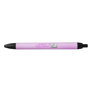 Stylo Noir Balloons doux Douche bébé rose éléphant