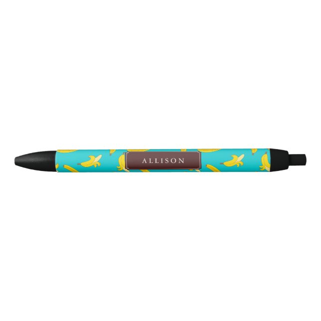 Stylo Noir Bananes cool Motif Personnalisé (Devant)