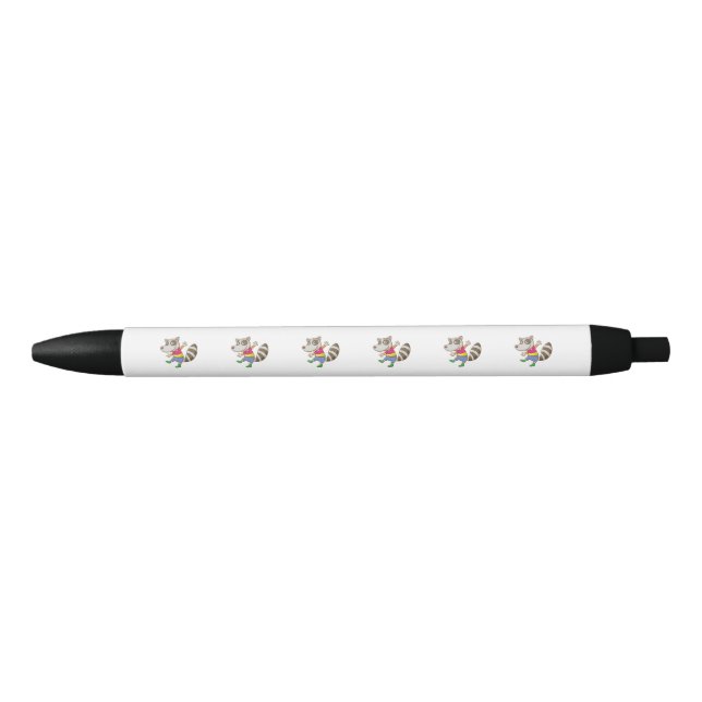 Stylo Noir Bande dessinée de raton laveur (Devant)