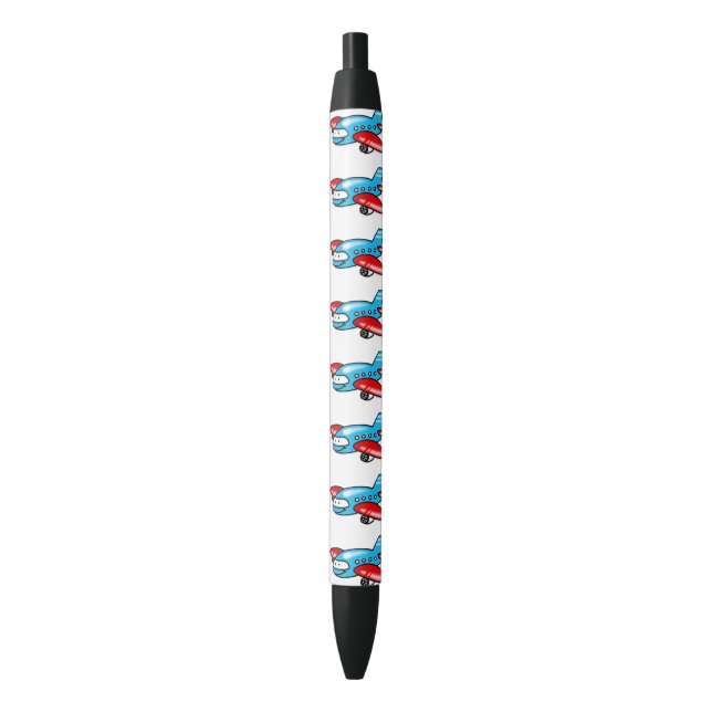 Stylo Noir bande dessinée mignonne d'avion (devant Vertical)