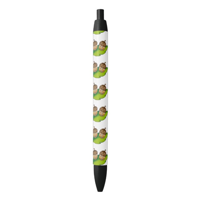 Stylo Noir bande dessinée mignonne de deux glands - (devant Vertical)