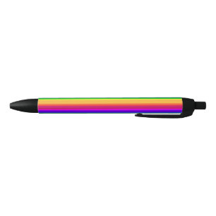Stylo Noir Bandes arc-en-ciel irrégulières