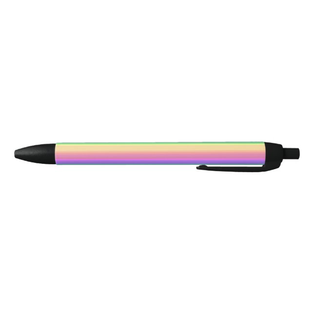 Stylo Noir Bandes arc-en-ciel pastel (Bas)